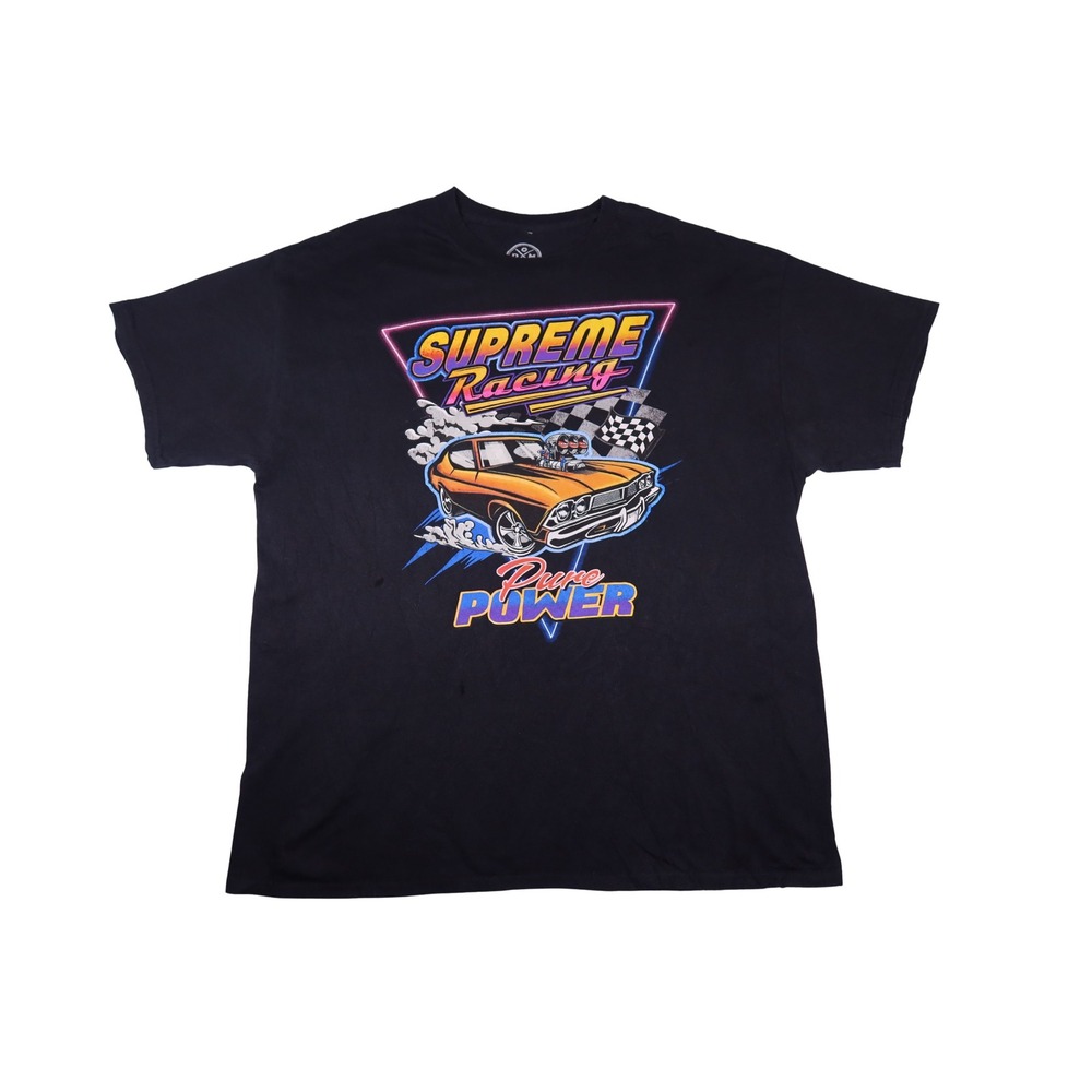 Supreme Racing Pure Power Graphic T-Shirt Black Muscle Car Retro Mens XL Tee